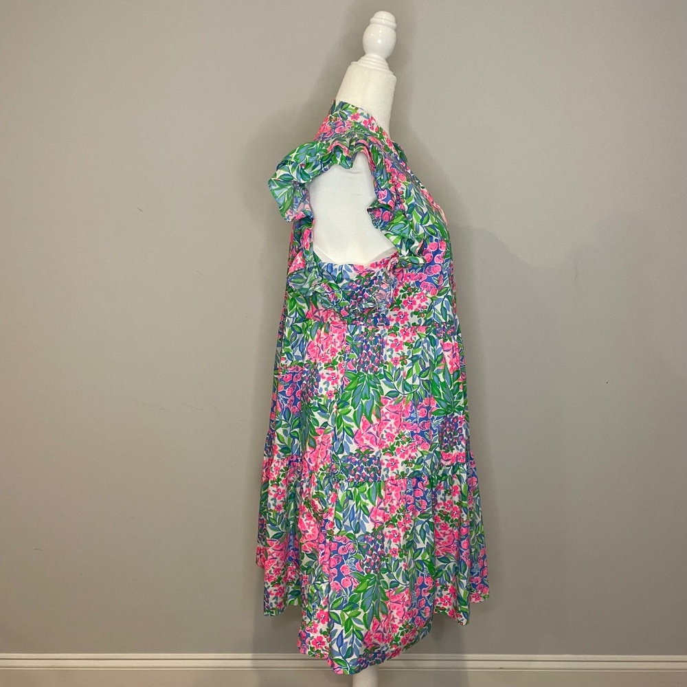 Lilly Pulitzer Pink and Green Floral Midi Dress - Picture 6 of 8